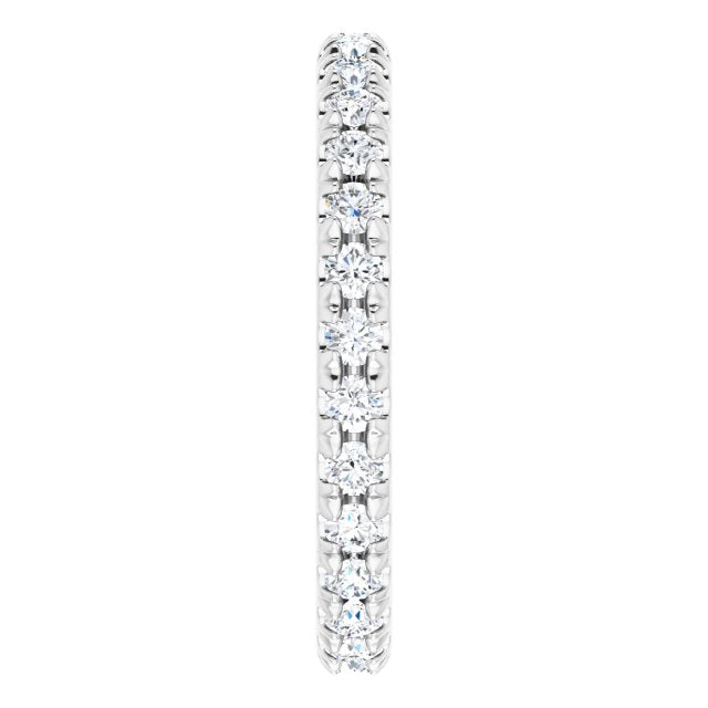 0.87 ct. Round Diamond Eternity Band Pave Set Diamond Ring-VIRABYANI